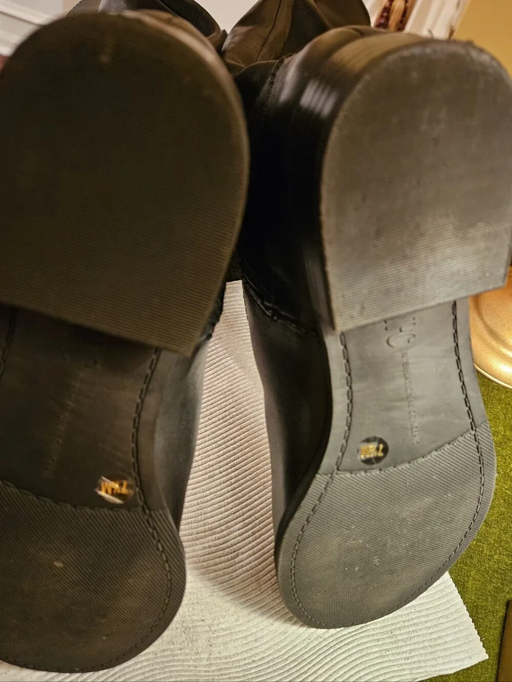 INC International Concepts Fawne Black Leather Riding Boots 7.5 M - FLAWLESS